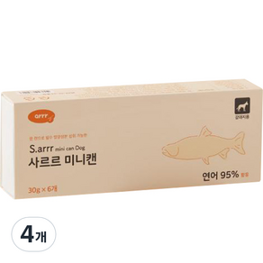 동원아르르 강아지 사르르 미니캔 독 30g 6p, 연어, 180g, 4개