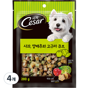 시저 강아지 큐브 트릿, 혼합맛(사과/고구마/양배추), 280g, 4개