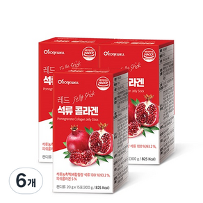 로니웰 레드 석류 콜라겐 젤리 스틱, 300g, 6개