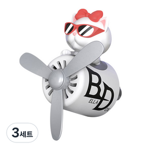 벨라독스 에어휠 차량용 방향제 BD-1 페르시아고양이 화이트 C사파우더리Type, 3세트, 파우더/비누향