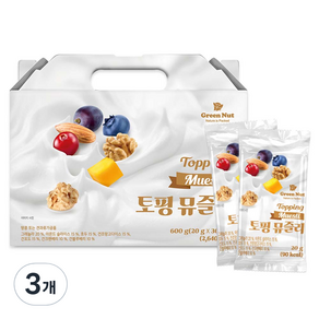 그린너트 토핑 뮤즐리 시리얼, 600g, 3개