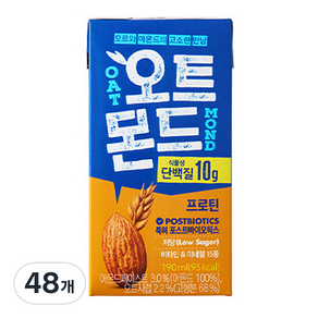 롯데칠성음료 오트몬드 프로틴, 190ml, 48개