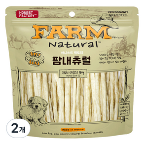 FARM 강아지 팜내츄럴 크런치스틱 발포껌 간식 S, 380g, 2개, 우유맛