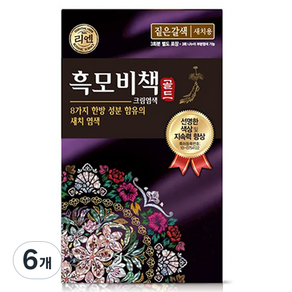 리엔 흑모비책 골드 염모제 세트 90g, 짙은갈색, 6개