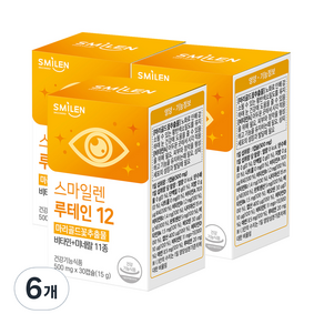 스마일렌 루테인 12, 30정, 15g, 6개