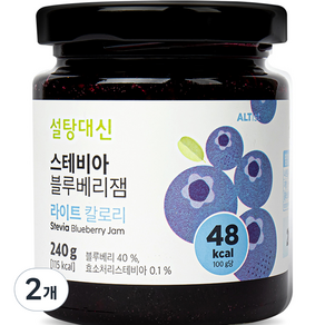 설탕대신 스테비아 블루베리잼, 240g, 2개