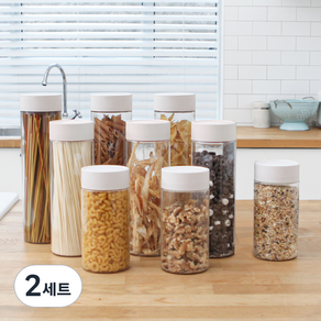 가쯔 다용도 냉장고 용기 중형 3p + 대형 3p + 특대형 3p 세트 화이트, 2세트