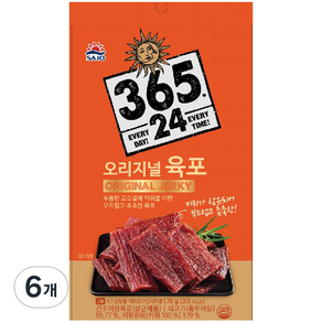 해표 365 24 오리지널 구운 육포, 70g, 6개