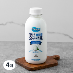 벨라유 플레인 요구르트, 500ml, 4개