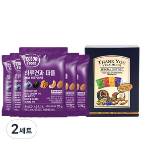 견과공장 하루견과 퍼플 20g x 5p + 선물포장박스, 100g, 2세트