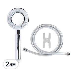 홈다움 3단 기능 마사지 샤워기 + pvc 튜브형 1.5m 샤워호스, 2개, 혼합색상