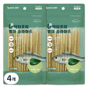 닥터조이 강아지 명태슬라이스 간식, 초록입홍합, 80g, 4개