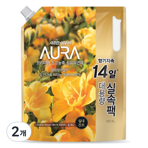 AURA 프리미엄 섬유유연제 페어 앤 프리지아 리필