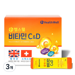 헬스웰 비타민C & D 30p, 60g, 3개