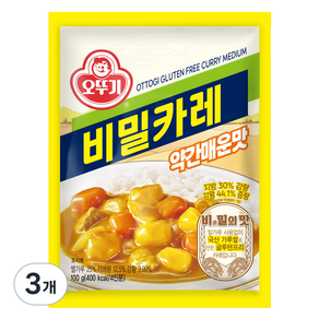 오뚜기 비밀카레 약간매운맛, 100g, 3개