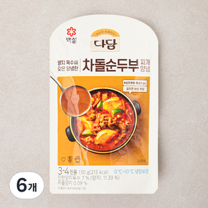 다담 차돌순두부 찌개양념, 130g, 6개