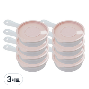 가쯔 심플쿡 손잡이형 냉동밥 보관용기 500ml x 8p + 뚜껑 8p 세트 인디핑크, 3세트, 보관용기 8p + 뚜껑 8p