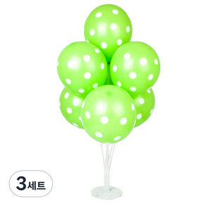 파티쇼 풍선꽂이 장식세트 70cm, 도트라임그린, 3세트