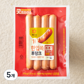 백설 한입쏙 후랑크 소시지, 115g, 5개
