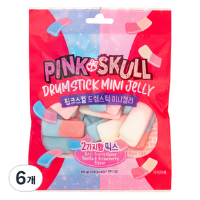 핑크스컬 드럼스틱 미니젤리, 80g, 6개