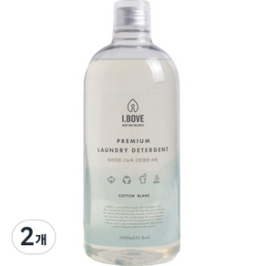 아이보브 프리미엄 고농축 아기 세탁세제 코튼블랑 향, 1000ml, 2개