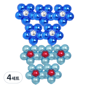 파티쇼 플라워 은박 풍선 블루 5p + 라이트블루 5p