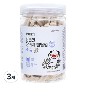 뽀시래기 든든한 강아지 덴탈껌, 우유맛, 300g, 3개