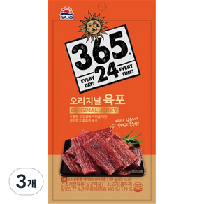 해표 365 24육포 오리지널, 30g, 3개