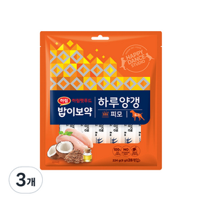 하림펫푸드 밥이보약 하루양갱 강아지 간식 피모, 224g, 3팩