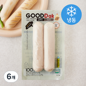 굳닭 닭가슴살 소시지 갈릭맛 (냉동), 100g, 6개