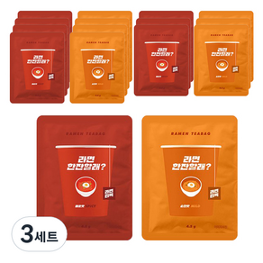 라면티백 순한맛 4.5g 8p + 매운맛 4.5g 8p 세트, 3세트