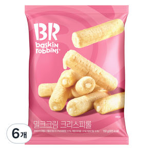 배스킨라빈스 밀크크림 크리스피롤 간식 10p, 6개, 150g