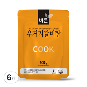 바른 우거지갈비탕, 500g, 6개