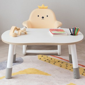 리바트 뚜뚜 높이조절 아이 책상 + 의자 세트 방문설치, 아이보리(책상), 병아리(의자)