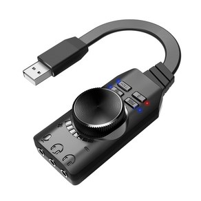 컴스 7.1CH 서라운드 USB 사운드카드 게이밍 외장형, HA005, 1개