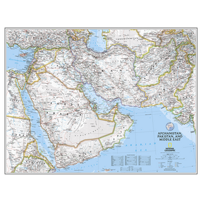 지도닷컴 중동지역 아프가니스탄 파키스탄 지도 영문판 코팅형 소 78 x 110 cm, 1개