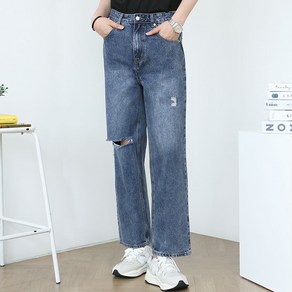 블루포스 남성용 홀디슨 청바지 데미지 디테일 데님