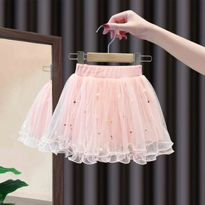 유블리 여아용 펄튜 시스루 메쉬 발레 투투 스커트