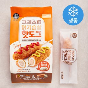 크리스피 닭가슴살 핫도그 (냉동), 80g, 5개입, 1개