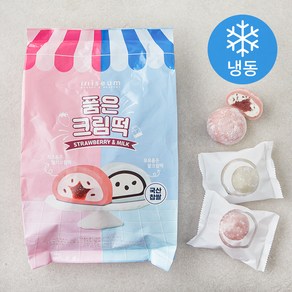 미지엄 우유품은 팥 크림떡 60g x 5입 + 치즈품은 딸기 크림떡 60g x 5입 세트 (냉동), 1세트