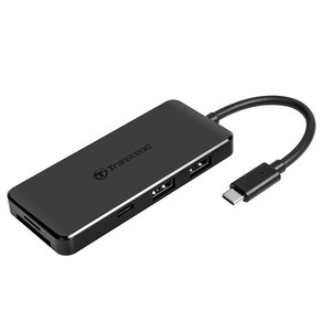 트랜센드 6-in-1 C타입 PD충전 USB 3.1 허브 HUB5C, 블랙, 1개