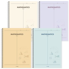 뭉구 3000 2분할 수학연습장 4종 세트, 퍼플, 아이보리, 오렌지, 민트, 1세트
