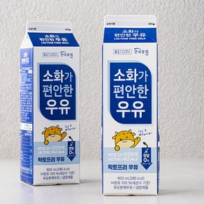 건국유업 소화가 편안한 우유, 900ml, 2입