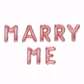 조이파티 알파벳은박풍선세트 MARRY ME, 로즈골드, 1세트