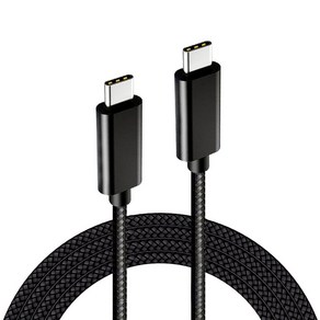 알로코리아 C타입-C타입 PD 패브릭 초고속 충전 케이블 60W 1m + 케이블 정리 타이 세트, 블랙, 1개