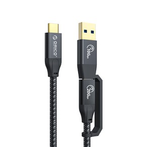 오리코 USB3.2 GEN2x2 20Gbps 2in1 고속 케이블 ACC32-10, 1m, 블랙, 1개