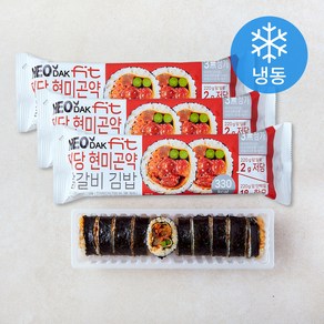 허닭 FIT 저당 현미곤약 닭갈비 김밥 (냉동), 220g, 3개