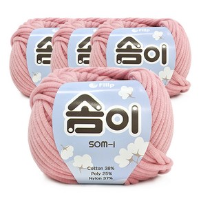 필립섬유 쎄비 솜이 패브릭얀 뜨개실 65g x 4p