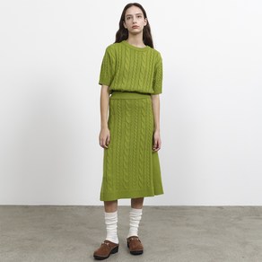 로켓런치 여성용 R CABLE MIX KNIT SKIRT