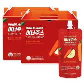 낫띵베럴 이너주스 유산균 사과당근 주스 10p, 120ml, 2개